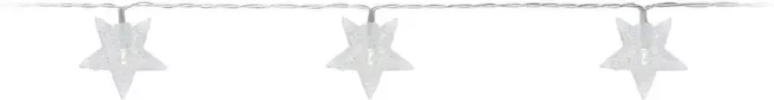 Merkloos Lichtslinger lichtsnoer met 10 witte sterretjes verlichting 100 cm op batterijen Lichtsnoeren