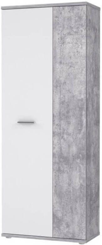 Merkloos Schoenenkast eigentijds stijleffect beton en mat wit L 69 cm