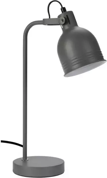 Merkloos Tafellamp bureaulampje grijs metaal 38 cm Bureaulampen