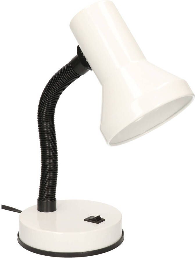 Merkloos Staande bureaulamp wit 13 x 10 x 30 cm verstelbare lamp verlichting Bureaulampen - Foto 1