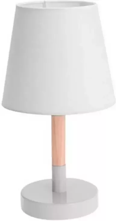 Merkloos Witte tafellamp schemerlamp hout metaal 23 cm Tafellampen - Foto 1
