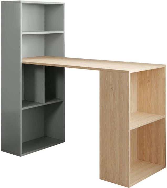 MEUBELLA Bureau Ward Eiken Grijs 120 cm