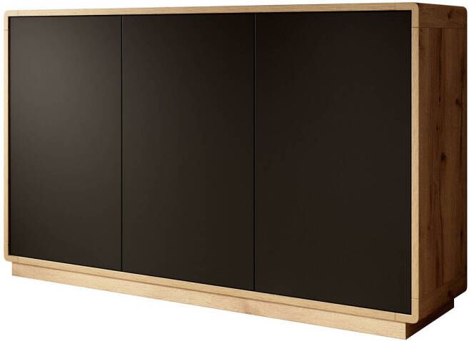 MEUBELLA Dressoir Acuna Mat zwart Eiken 160 cm