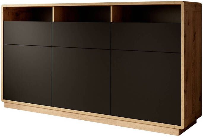 Meubella Dressoir Acuna Mat zwart Eiken 180 cm - Foto 1