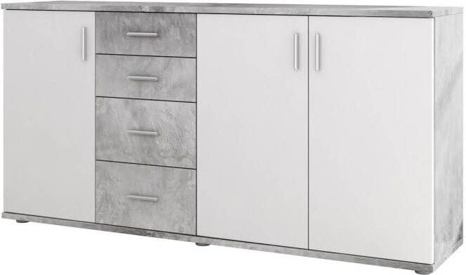 Meubella Dressoir Albury Grijs Wit 160 cm