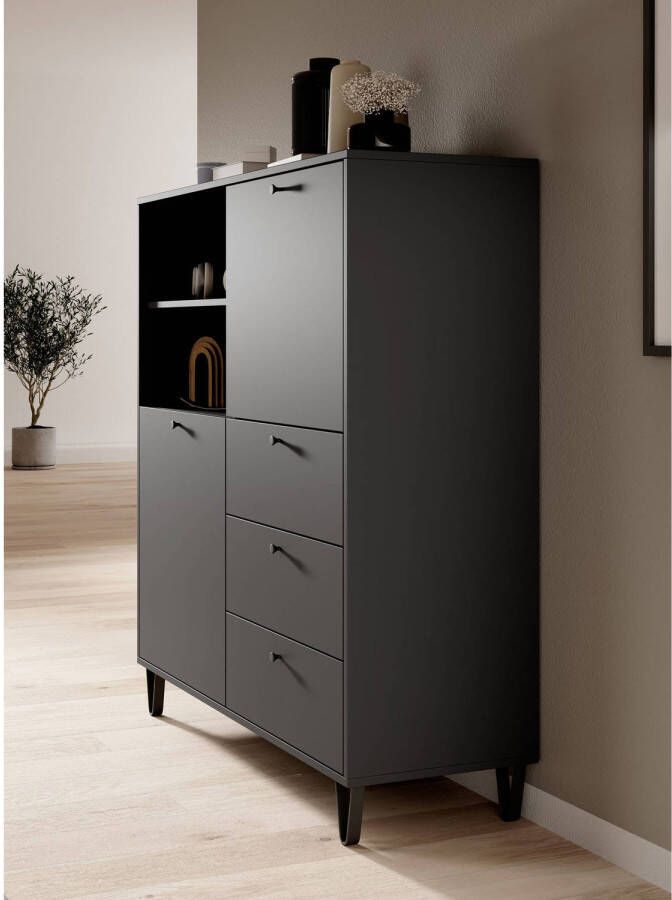 Meubella Dressoir Apula Antraciet 124 cm Met lades - Foto 2