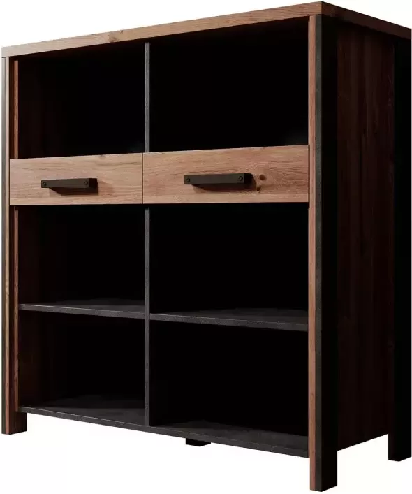 Meubella Dressoir Baron 2 Eiken Antraciet 107 cm ACTIE