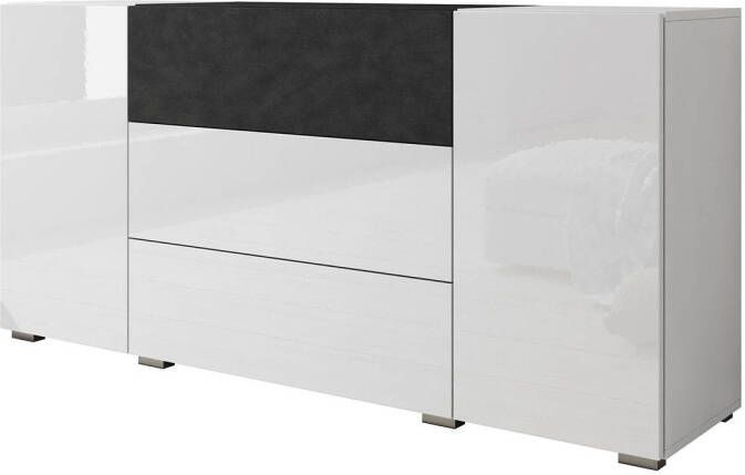 Meubella Dressoir Bonzo Wit Antraciet 150 cm - Foto 1