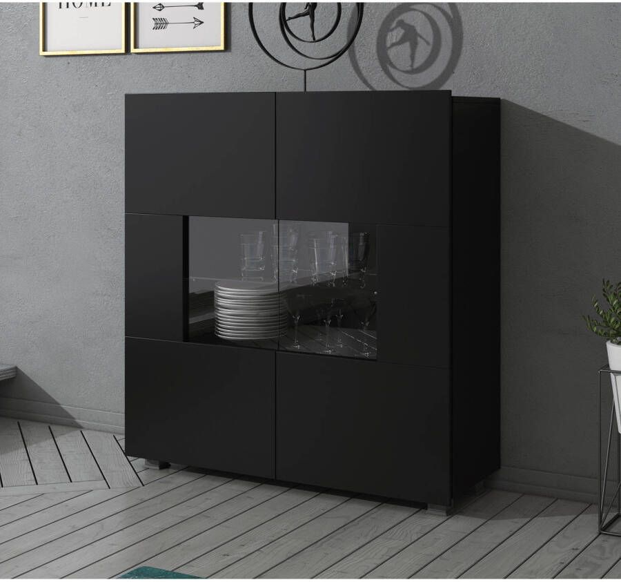 MEUBELLA Dressoir Calgary Mat Zwart 100 cm