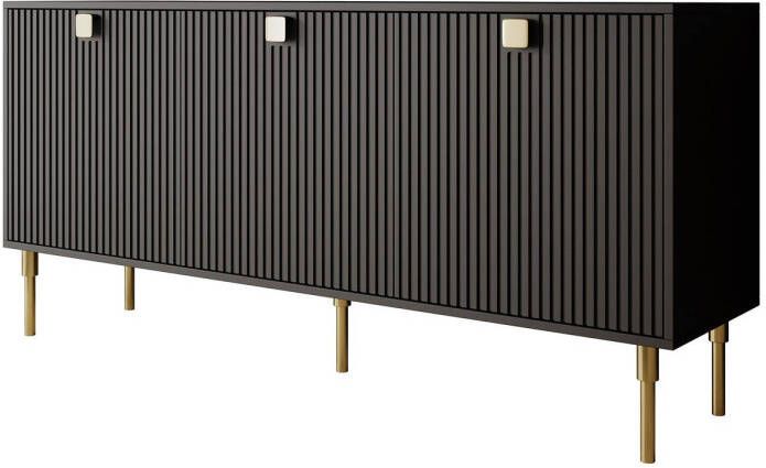 Meubella Dressoir Doral Zwart 160 cm