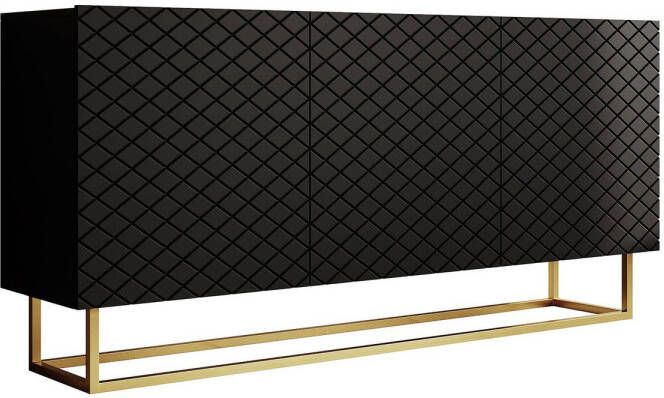 MEUBELLA Dressoir Laventi Mat zwart 160 cm