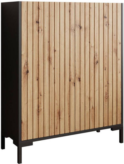 Meubella Dressoir Lemon Zwart Eiken 100 cm