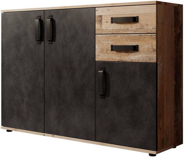 Meubella Dressoir Montreal Grijs Old wood 120 cm