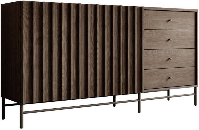 Meubella Dressoir Paz Donker eiken 165 cm