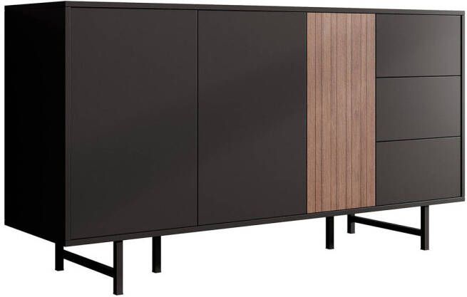 Meubella Dressoir Prince Zwart Eiken 150 cm