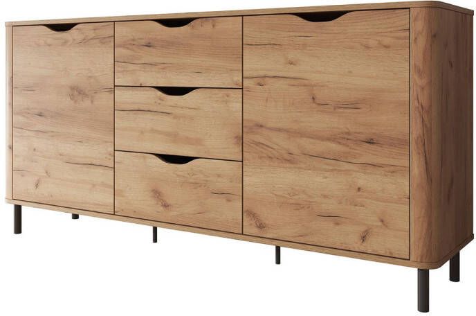 Meubella Dressoir Sann Eiken 163 cm 3 lades