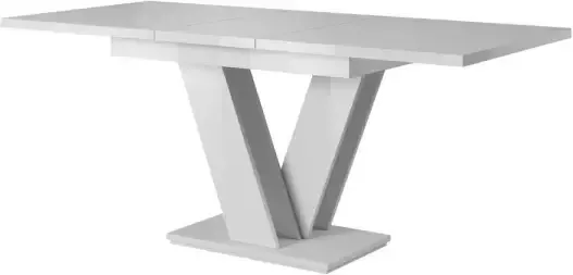 Meubella Eetkamertafel Moris Hoogglans wit 160 cm Uitschuifbaar
