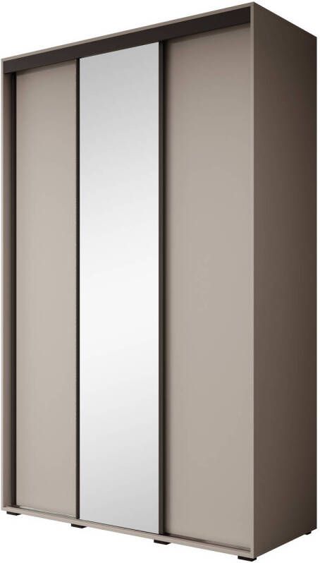 Meubella Kledingkast Delos 3 Beige 150 cm Met spiegel