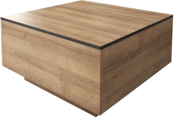 MEUBELLA Salontafel Frey Licht eiken Zwart 80 cm