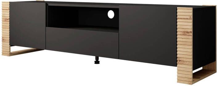 MEUBELLA TV-Meubel Bahama Zwart Eiken 180 cm