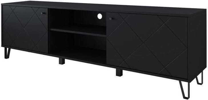 MEUBELLA TV-Meubel Barlo Mat Zwart 183 cm