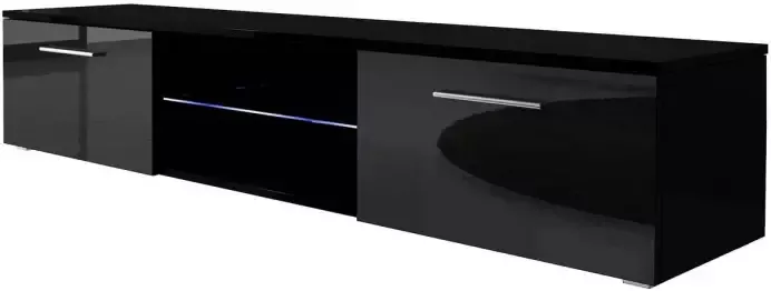 MEUBELLA TV-meubel Basura I LED Zwart 160 cm ACTIE