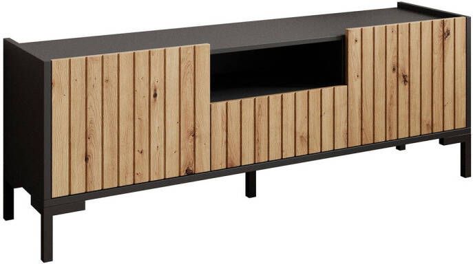 Meubella TV-Meubel Lemon Zwart Eiken 150 cm