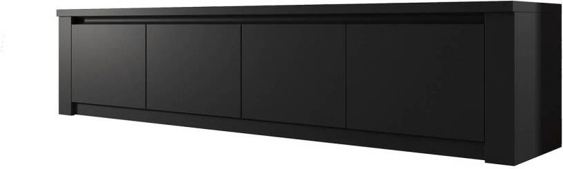 Meubella TV-Meubel Monaco Mat Zwart 4 deuren 170 cm