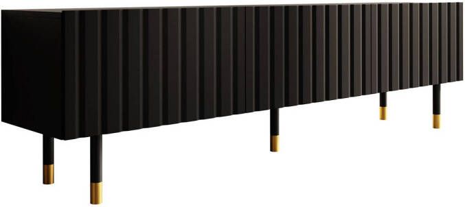 MEUBELLA TV-Meubel Pioneer Mat zwart 180 cm
