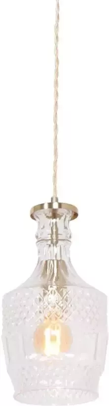 Mexlite Hanglamp Grazio glass Ø 12 5 cm mat goud E14 fitting