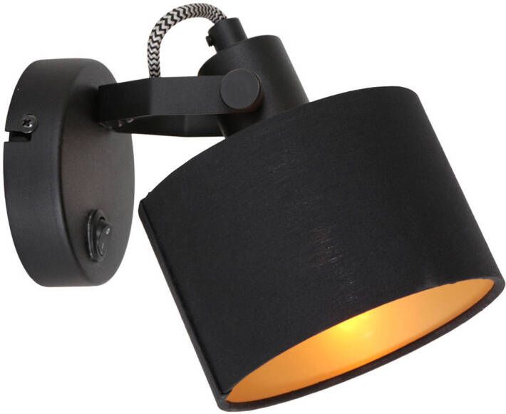 Mexlite spot Ornoir zwart metaal stof opbouwspot E14 3333ZW