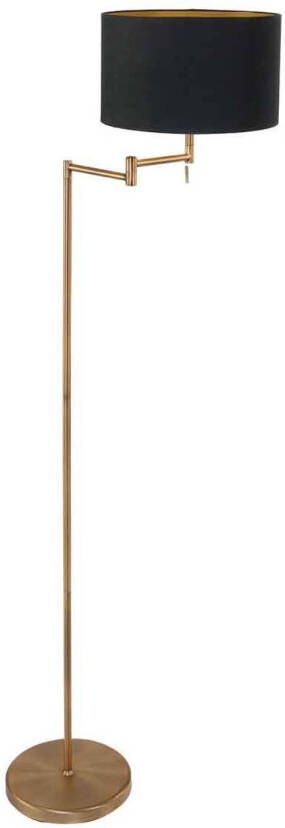 Mexlite Vloerlamp Bella Brons Lampenkap Ø 30cm Zwart Goud E27