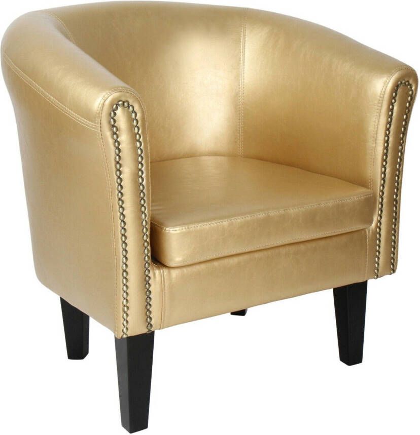 Miadomodo Chesterfield Fauteuil Incl. Hocker Relax Stoel Clubfauteuil Goud - Foto 1
