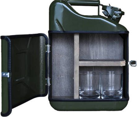 Designed by Man Jack Daniel&apos;s Giftset Groen Stalen Jerrycan Perfect Cadeau voor Whiskeyliefhebbers Stoer en Stijlvol DBM groen