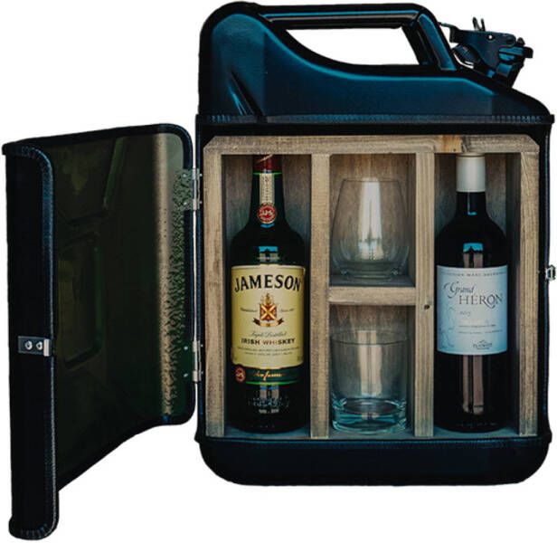 Designed by Man Jerrycan His & Hers Bar Zwart Uniek geschenkidee Praktisch en Stijlvol Ideaal als cadeau Zwart