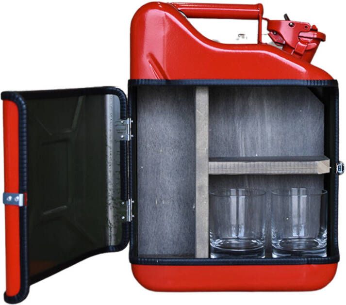 Designed by Man Jerrycan Jack Daniels Giftset Rood Uniek Cadeau Authentiek en Stijlvol Jerrycan Rood