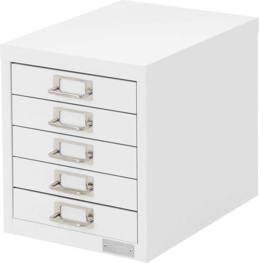 Ml-design Archiefkast met 5 laden 28x38x33 cm wit metaal