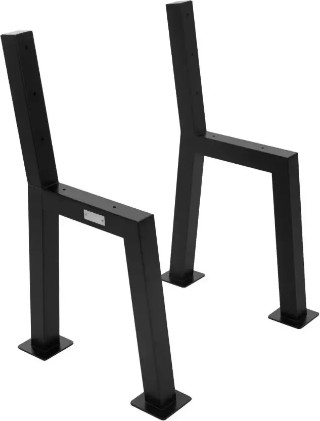 ML-Design Bankpoten set van 2 H-vorm 47x77 5 cm Zwart staal