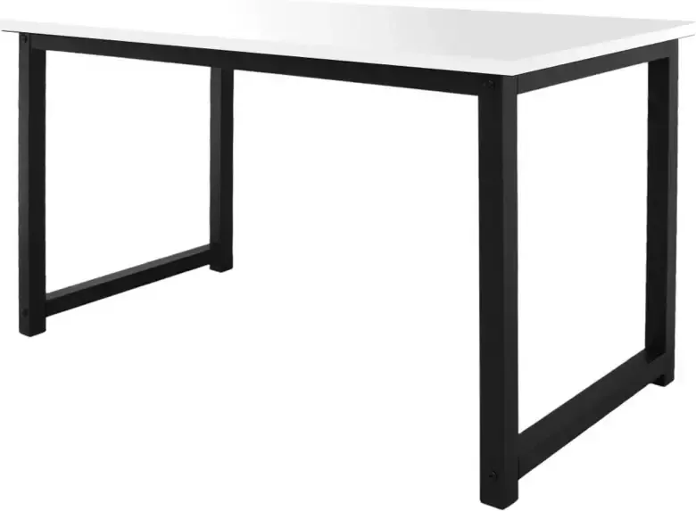 ML-Design bureau wit-zwart 120x60x75 cm gemaakt van MDF en metaal met poedercoating