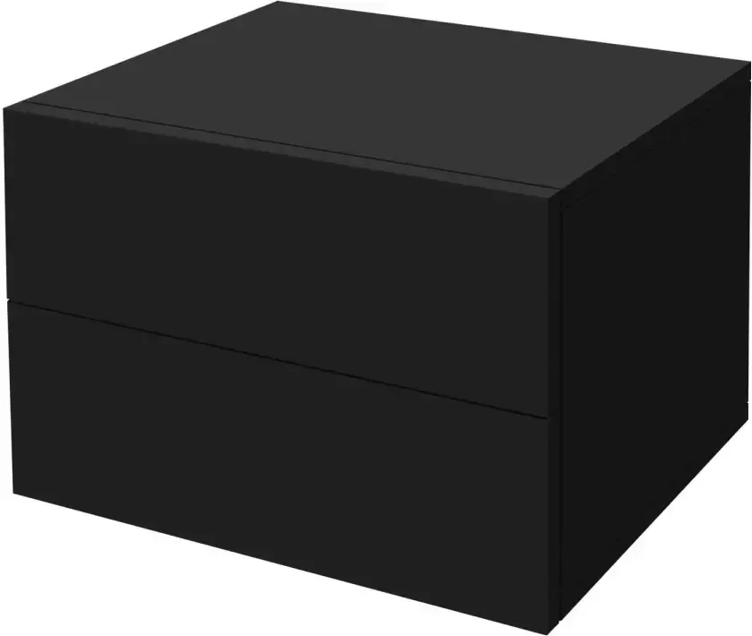 ML-Design Nachtkastje met 2 laden 42x29x30 cm Zwart mat spaanplaat - Foto 1