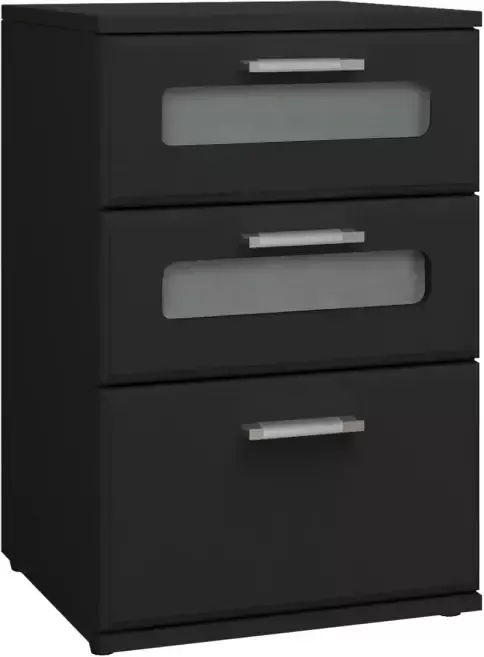 ML-Design Nachtkastje met drie laden 40x60x38 cm zwart hout - Foto 2