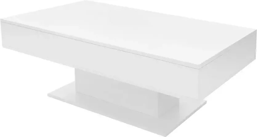 ML-Design Salontafel 110x60x40 cm wit spaanplaat incl. 2 opbergvakken onder schuifblad