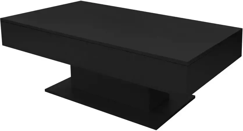 ML-Design Salontafel 110x60x40 cm Zwart spaanplaat incl. 2 opbergvakken onder schuifblad