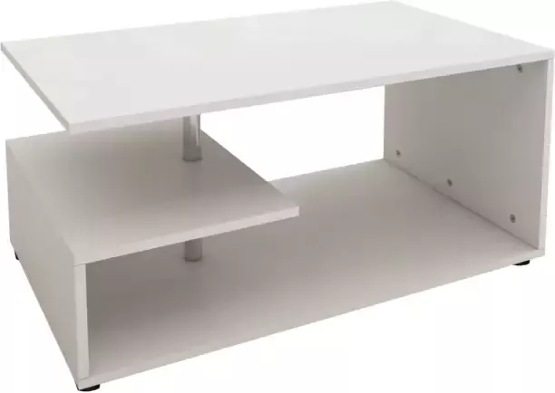 ML-Design Salontafel 91x41x52 6 cm Wit met metalen decoratieve bar en planken op 3 niveaus