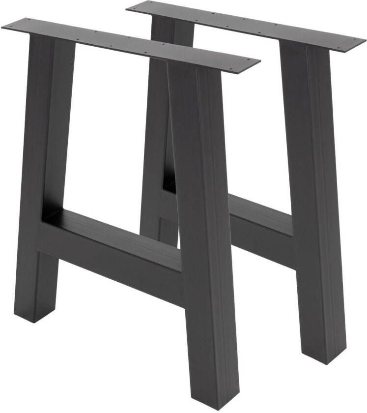 ML-Design Set van 2 A-vormige tafelpoten 70x72 cm gemaakt van staal