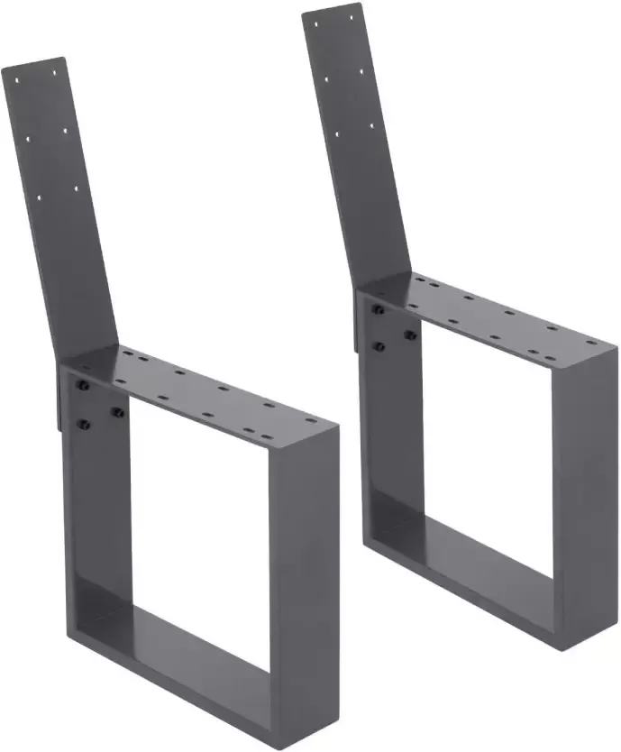 Ml-design 2 stuks bankpoten massief staal 40x78 5cm antraciet stabiel weerbestendig roestvast metalen bankframe met rugleuning voor buiten gebruik DIY tuinbank lopers bank voeten park bankje zitbank