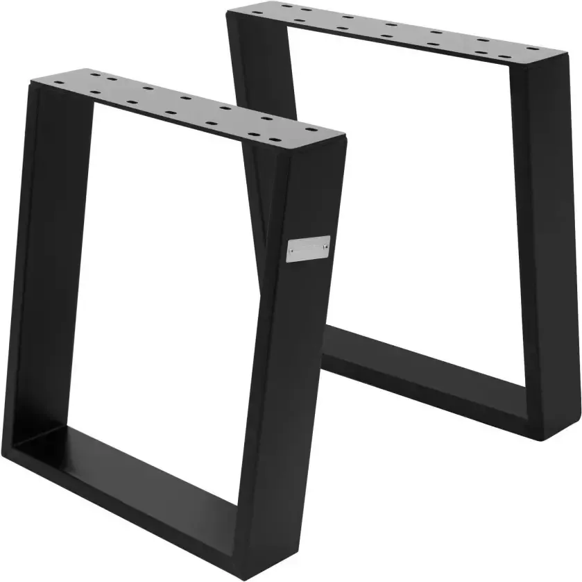 ML-Design Tafelpoten 80GRAD helling Set van 2 40x43 cm Zwart staal