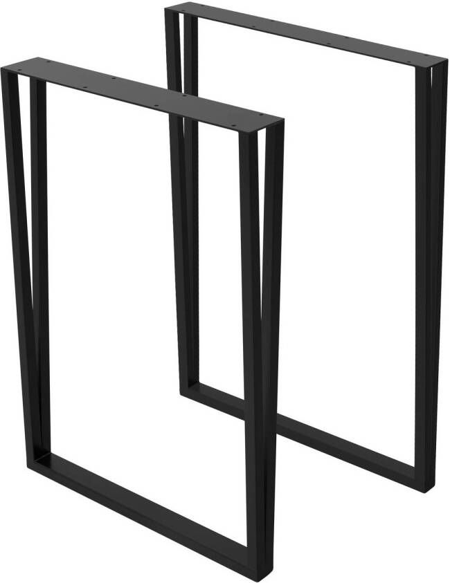 ML-Design Tafelpoten set van 2 50x71 5 cm zwart staal