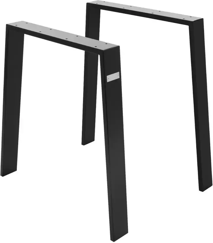 ML-Design Tafelpoten Set van 2 75x72 cm Zwart Staal