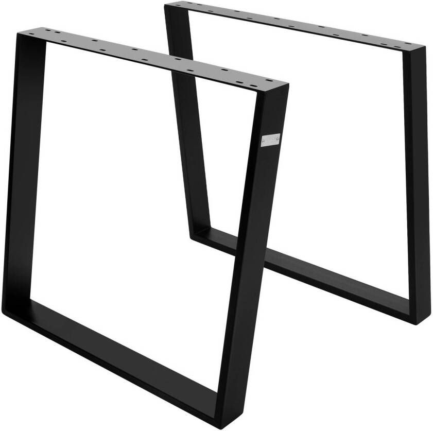 ML-Design Tafelpoten Set van 2 75x72 cm Zwart Staal